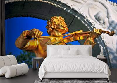 Golden Strauss monument Wall mural