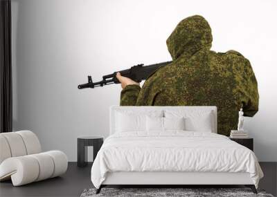 The man in a submachine gun in hands Wall mural