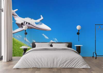 Business jet on blue sky. luxury concept Wall mural