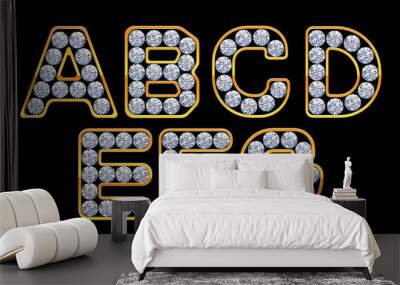 A-G letters incrusted with diamonds Wall mural