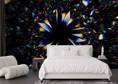 Gemstone structure extreme closeup and kaleidoscope Wall mural