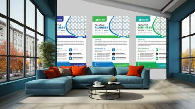 Flyer Design Set With 3 Different Color. Template Layout for Flyer. Wall mural