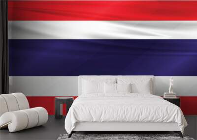 Illustration of Thailand Flag and Editable Vector of Thailand Country Flag Wall mural