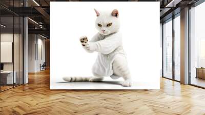 british kung fu kitten on white isolated on white background Wall mural