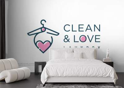 Laundry logo design idea with modern creative style Premium Vector Wall mural