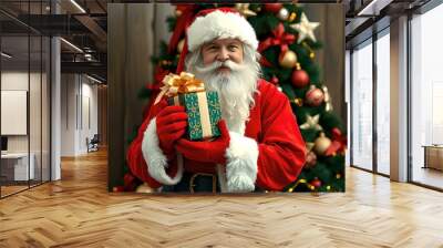 Santa claus with christmas presents, santa claus with christmas gifts, christmas wallpaper Wall mural