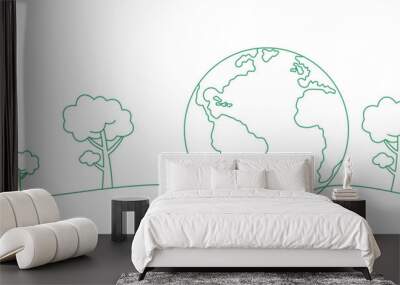 WORLD DAY-3.epsearth and tree illustration line vector design for earth day 2 Wall mural