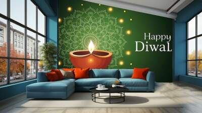 Happy Diwali design. with. Diwali Poster, Diwali Banner, diya oil lamp Indian Hindu Festive, Diwali Diya oil lamp. Happy Diwali, 
 Wall mural