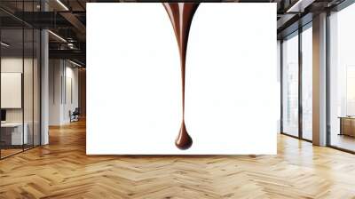 Pouring chocolate dripping isolated on transparent or white background, png Generative AI 
 Wall mural