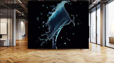 Stylish water splash Isolated on black background Generative AI
 Wall mural