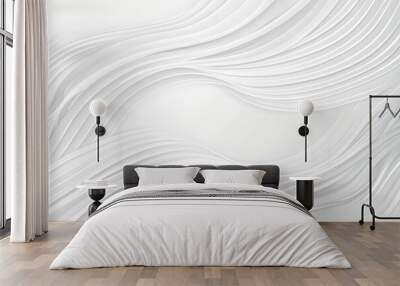 Abstract organic particles flowing white background Wall mural