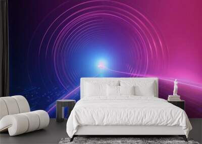 Abstract purple and navy blue futuristic background Wall mural