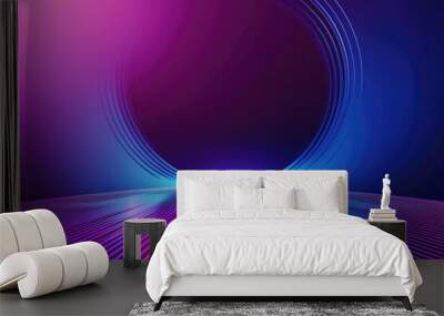 Abstract purple and navy blue futuristic background Wall mural