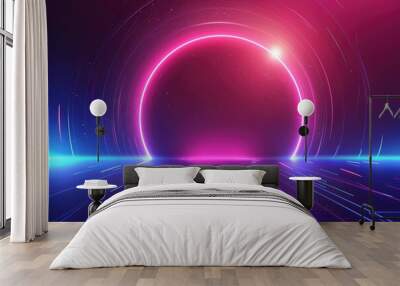 Abstract purple and navy blue futuristic background Wall mural