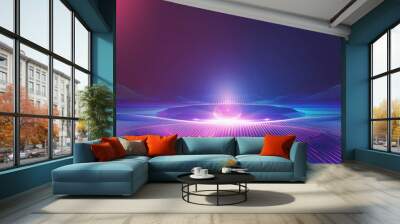 Abstract purple and navy blue futuristic background Wall mural