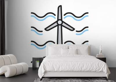 Wind turbine icon. Electricity ecosystem. High quality coloured vector illustration.. Wall mural