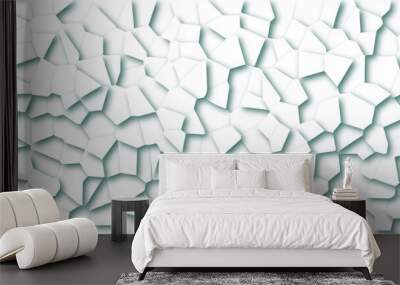 Abstract past shadow background with triangles. Broken glass of crystallized. grey light mint colors stone tile pattern White gravel texture wallpaper. vector illustration pattern design idea.	 Wall mural