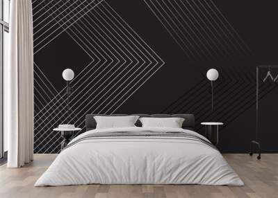 Abstract vector high tech parallel wave line elegant black striped diagonal line technology concept web texture. Vector gradient gray line pattern Transparent. rectangle shapes template for business. Wall mural