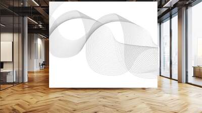 Abstract wave blend lines on transparent background. Design for banner, wallpaper, background and many more. Undulate Grey Wave Swirl, frequency sound wave, twisted curve lines with blend effect.	
 Wall mural