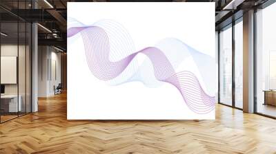  Abstract backdrop with colorful wave gradient lines. Dynamic gradient colorful flowing blend element. abstract vector design elements concept of sound, voice, music curved and wave lines background. Wall mural