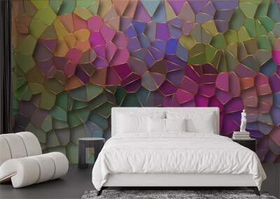 Beautiful colorful crystallized polygon background. abstract light colorful stone tile pattern. modern wallpaper, trendy simple minimal geometric pastel background vector abstract mosaic backdrop. Wall mural