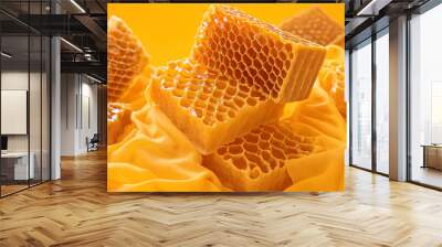 honeycomb on white, honeycomb and honey Wall mural