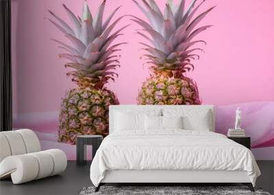 pineapple, pineapple and strawberries Wall mural