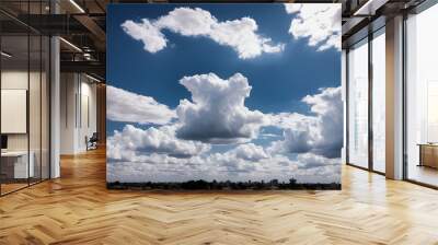 sky and clouds, clouds in the sky, blue sky with clouds Wall mural