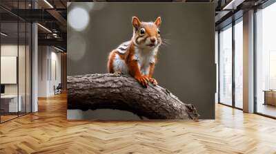 squirrel on a tree, red squirrel on a tree Wall mural