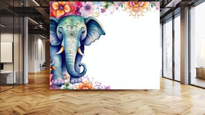 Free ganesha art in white background Wall mural