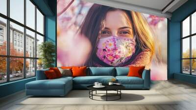 allergic when wear mask in spring season Wall mural