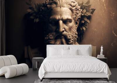 Marble bust of the ancient Greek god Zeus. Greek mythology. created with ai	 Wall mural