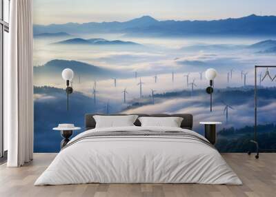 Energy in the Fog Slovenian Mountains at Twilight Wall mural