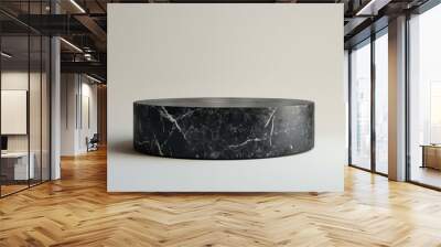 A black marble table with a white background Wall mural