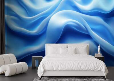 A blue fabric with a wave pattern Wall mural