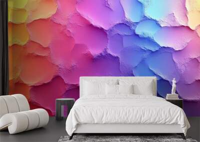 A colorful abstract painting with a lot of different colors and shapes Wall mural