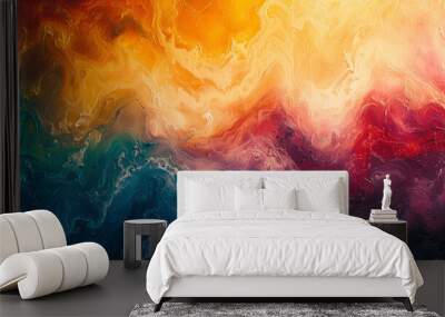 A colorful swirl of paint with a blue and green section Wall mural