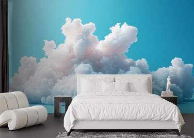 A large white cloud with a blue sky background Wall mural