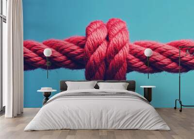 A red rope is tied in a knot Wall mural