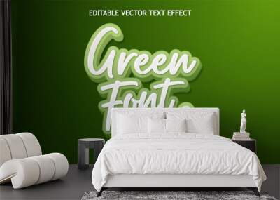 3d editable text effect Green font. Text effect design saved in graphic style template. Eco modern premium vector text illustration vegetable natural style Wall mural