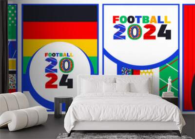 European football cup 2024. ball graphic European design vector illustration. European stylish background gradient Vector illustration Football europe 2024 in Germany square and horizontal pattern Wall mural