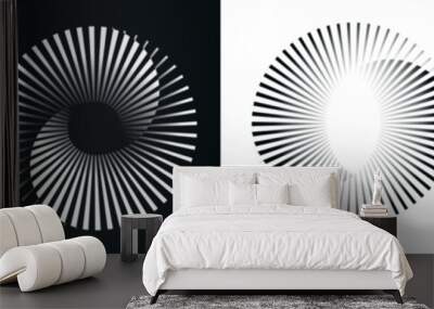 Spiral abstract circle set. vector illustration design graphic spiral electro waves Wall mural