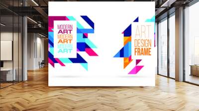 Vector frame Art graphics for hipsters . dynamic frame stylish geometric black background . element for design business cards, invitations, gift cards, flyers brochures. Wall mural