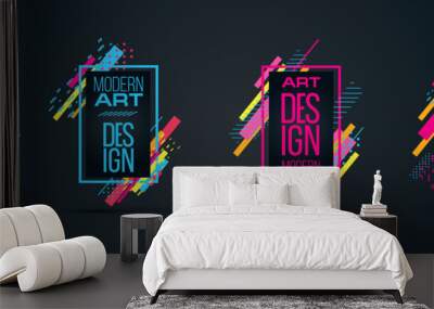 Vector frame Art graphics for hipsters . Wall mural