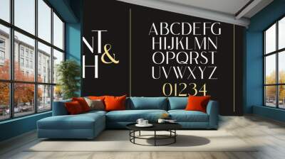 vector illustration. Stylish elegant vector composite font. set of letters english Wall mural