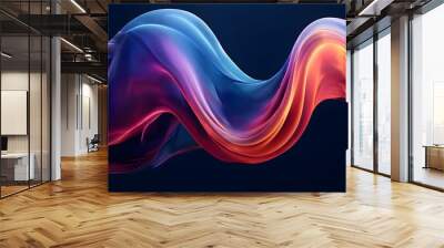 Abstract wavy background with black background Wall mural