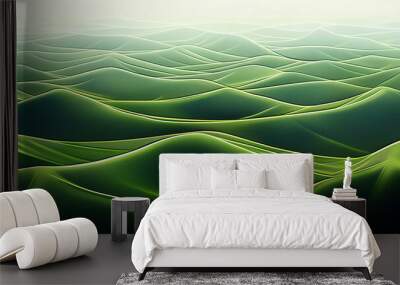 Abstract green landscape wallpaper background illustration Wall mural