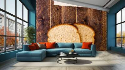 Poster with two slices of bread Wall mural