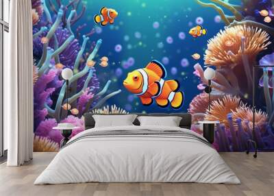 coral reef in aquarium Wall mural