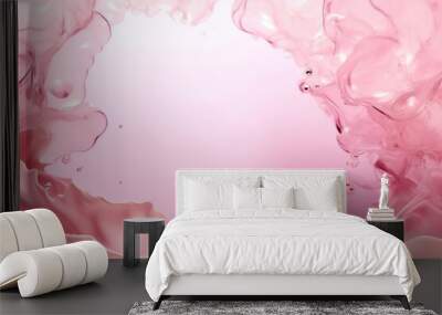 Pink water liquid splash Wall mural